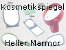 Kosmetikspiegel, Handspiegel, Stellspiegel, Taschenspiegel, Klappspiegel, im Design heller Marmor